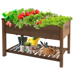 Gowoodhut GF22 Raised Garden Bed Elevated Wooden Planter Box for Vegetables Outdoor