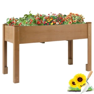 Gowoodhut GF28 Raised Garden Beds with Legs, Outdoor Wood Elevated Garden Box with L-Connection Tabs, Leg Reinforcement，Suitable for Vegetables, Flowers and Herbs, Easy to Assemble,46.7 X 23.1 X 29.7IN