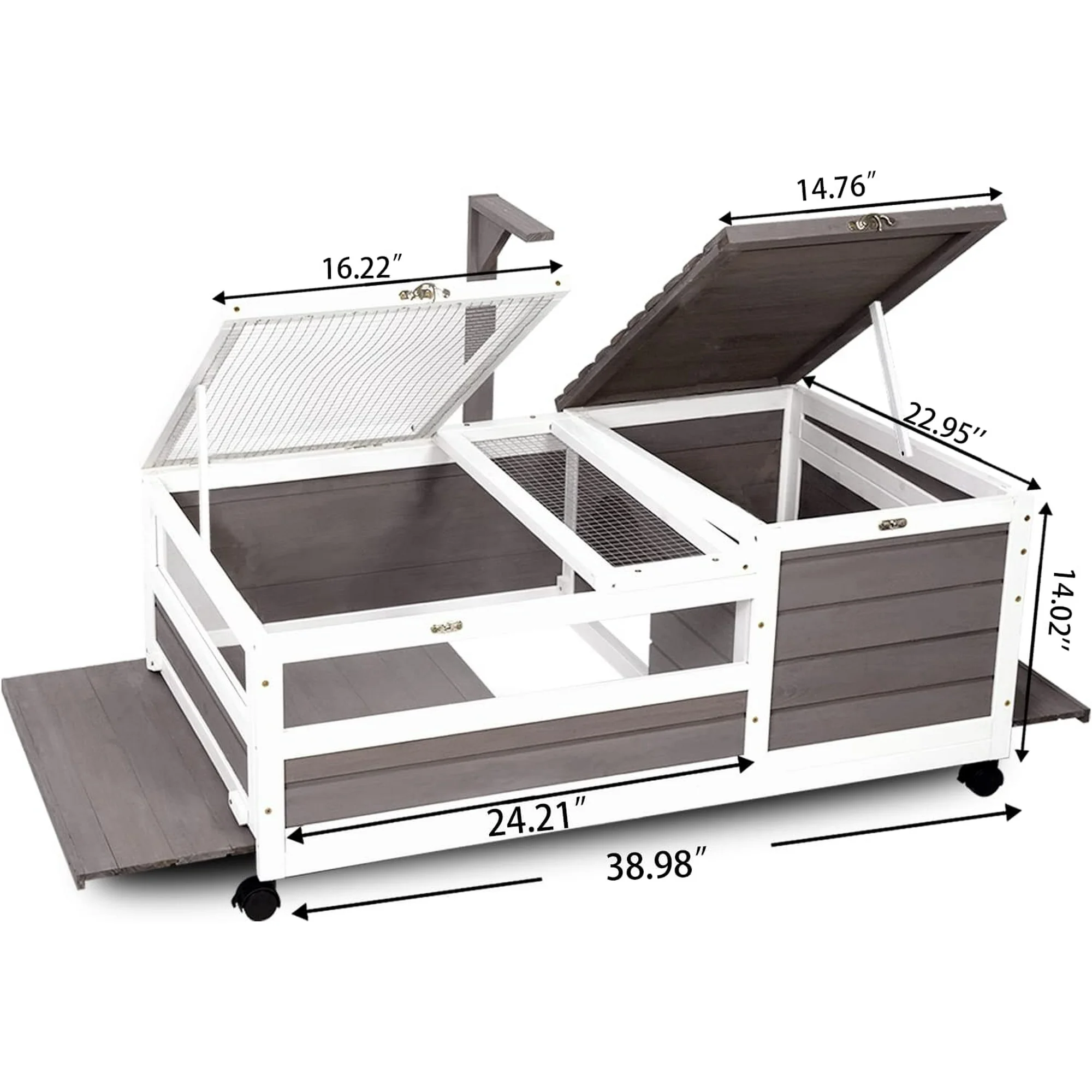 Gowoodhut TOR01 Tortoise Habitat On Wheels Large Wooden Tortoise House Outdoor Reptile Cage - Image 5
