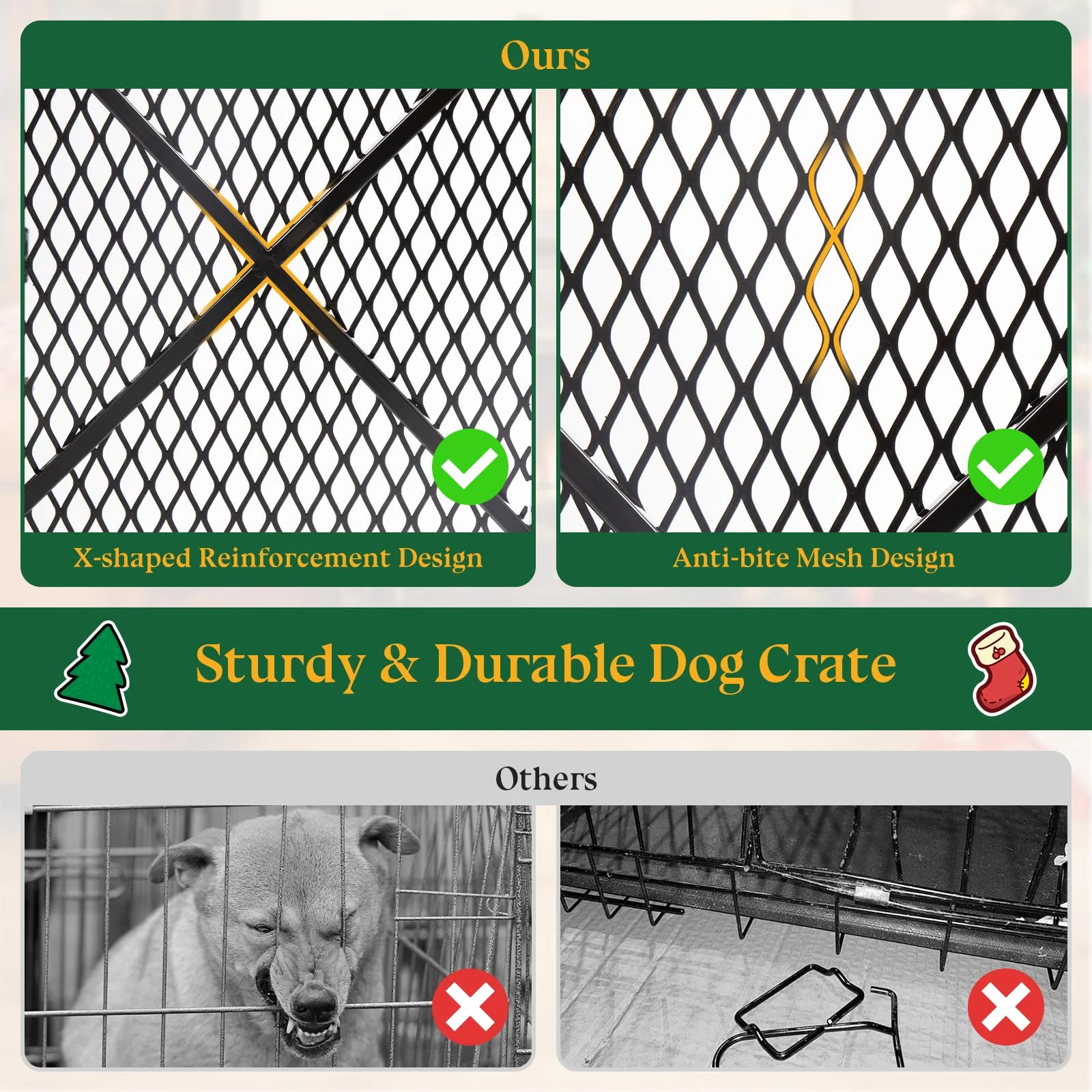 Gowoodhut PET52 Dog Crate, 31"L Wooden Dog Kennel Furniture with Cushion - Image 6